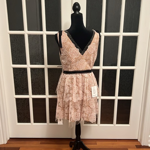 Sweet Self Portrait Starlet Lace Rose Mini Dress Sz 8US/12UK NWT - Picture 11 of 15